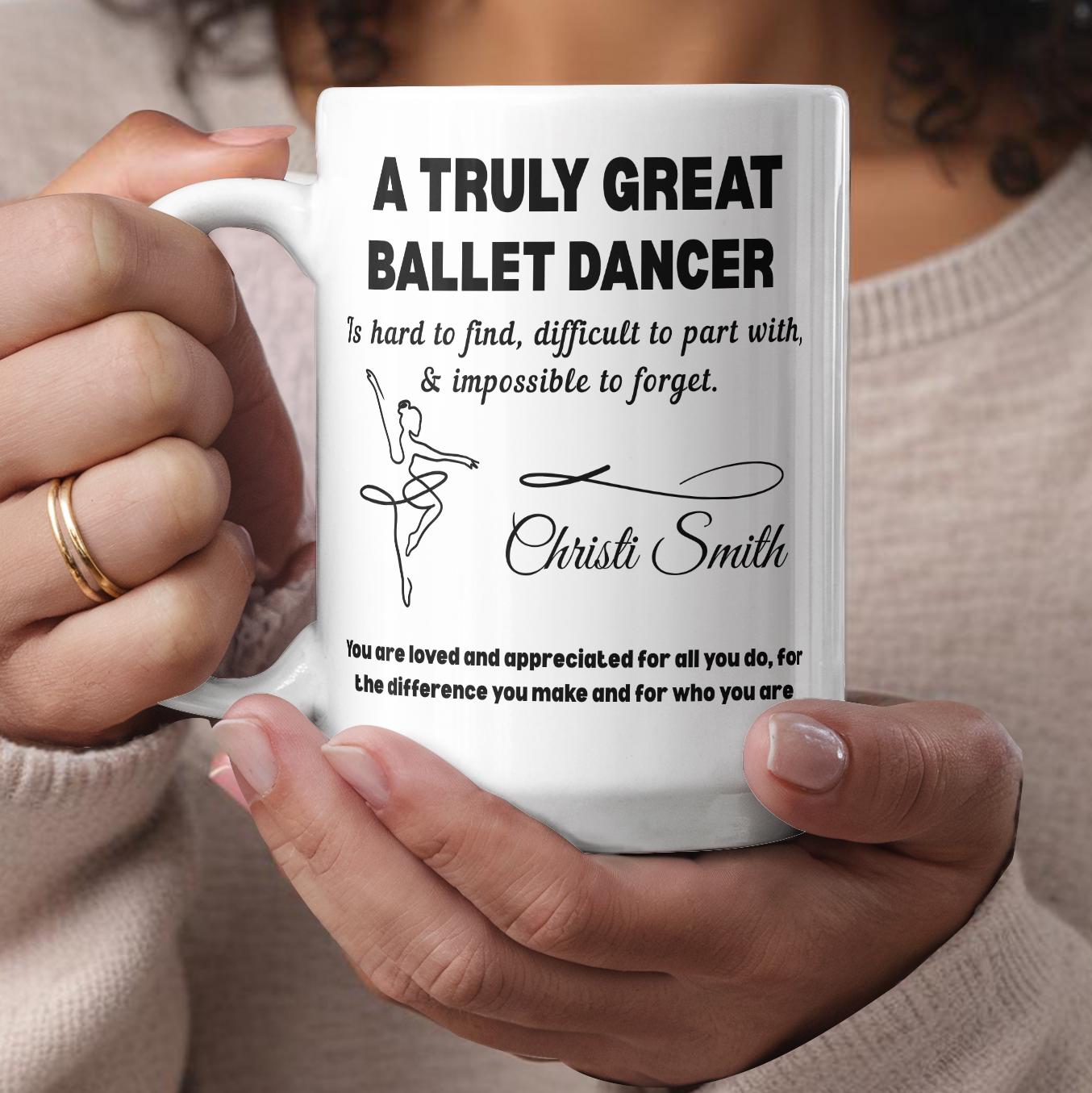 Ballet Dancer Personalized Color Accent Mug – Ballet Teacher Gift