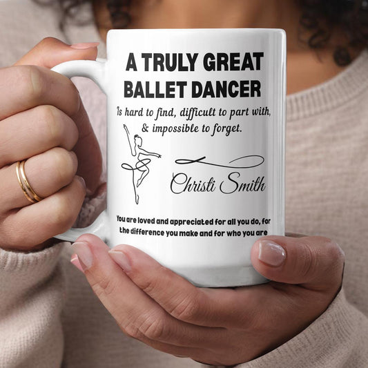 Ballet Dancer Personalized Color Accent Mug – Ballet Teacher Gift