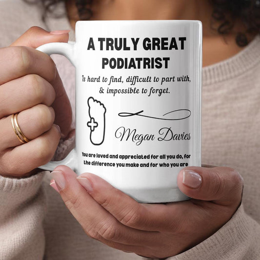 Podiatrist Personalized Color Accent Mug – Gift for Foot Doctor