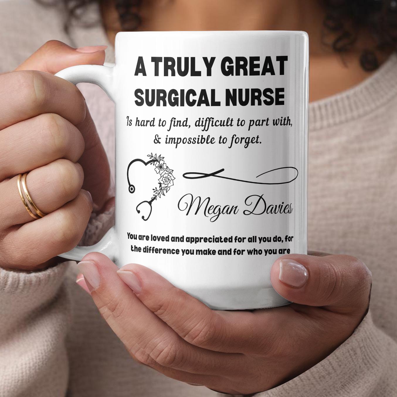 Surgical Nurse Personalized Color Accent Mug – Surgical Tech Gift