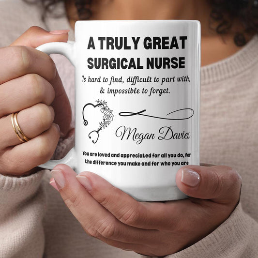 Surgical Nurse Personalized Color Accent Mug – Surgical Tech Gift