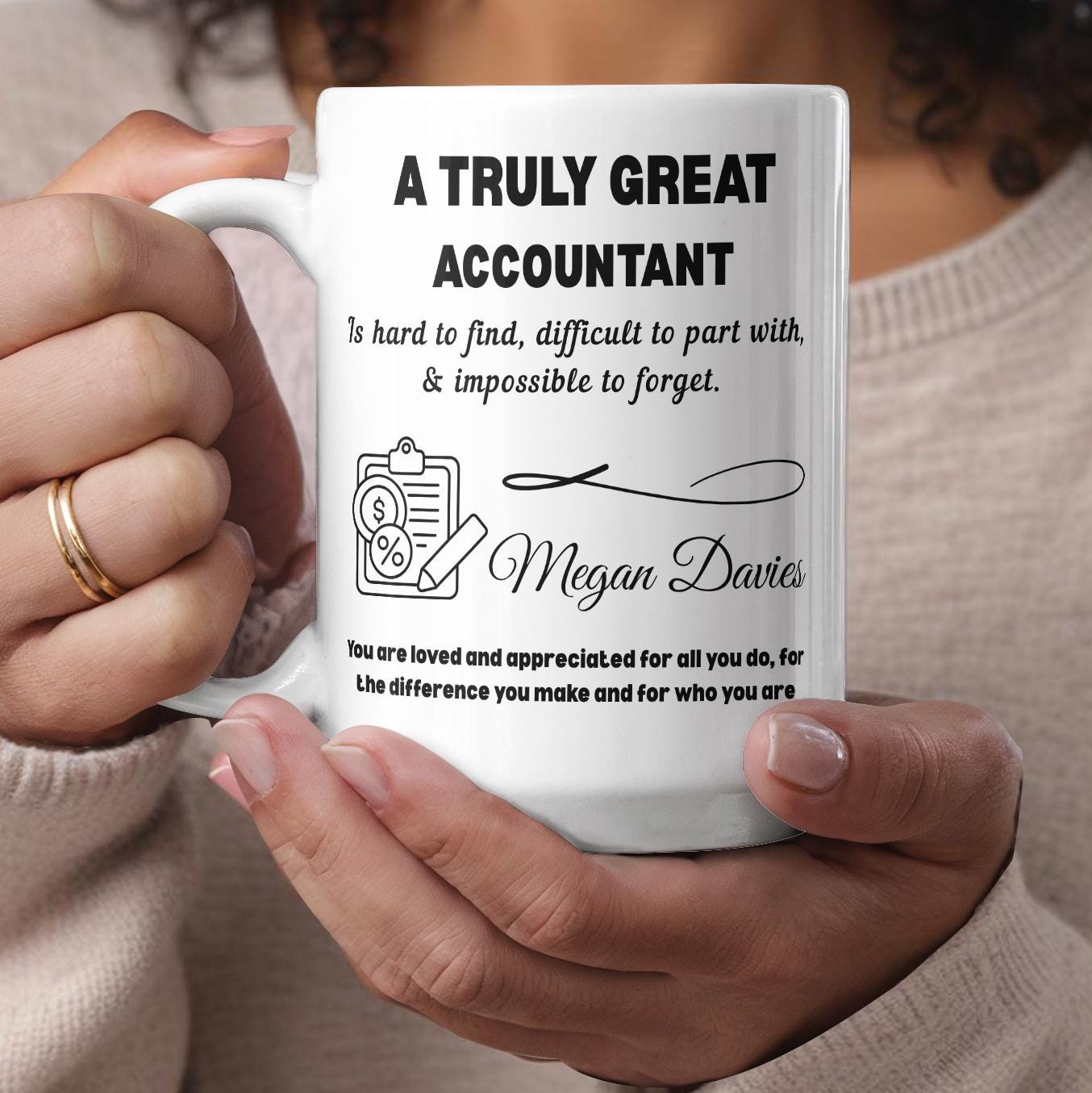 Personalized Accountant Color Accent Mug – Thank You Gift