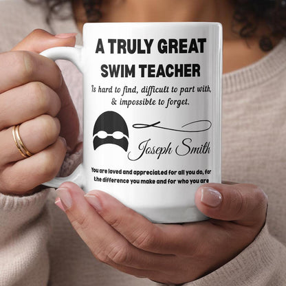 Swim Teacher Gift Personalized Color Accent Mug – Swimming Gifts