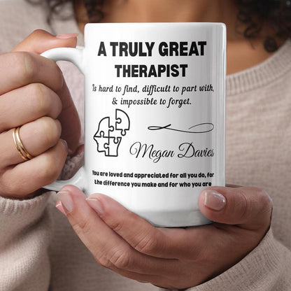Personalized Therapist Color Accent Mug – or Thank You Gift