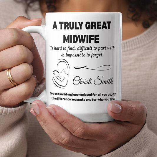 Personalized Midwife Color Accent Mug – Labor and Delivery Nurse Gift