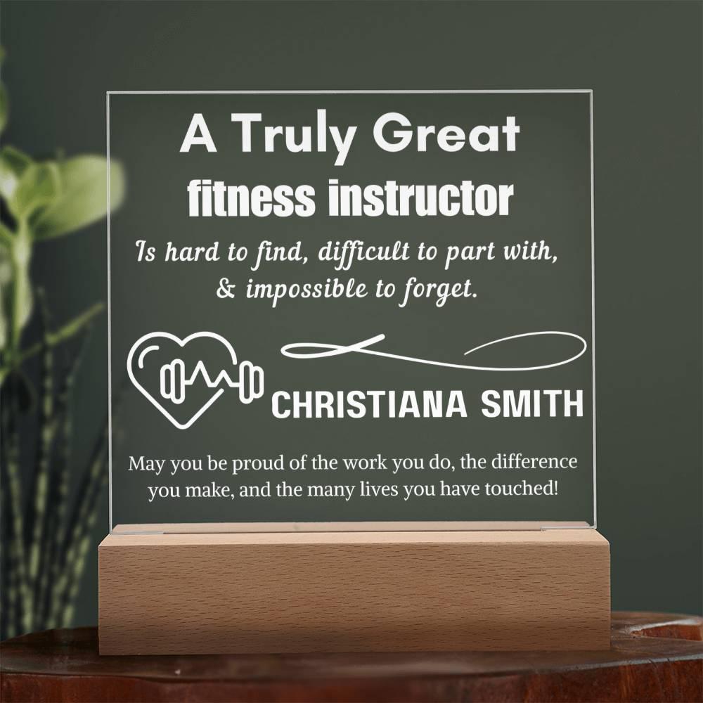 Personalized Fitness Instructor Gift Acrylic Sign – Custom Gym – view 2