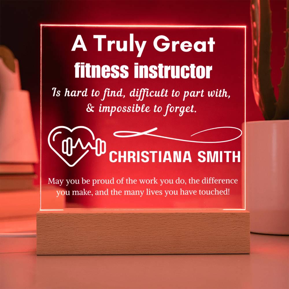 Personalized Fitness Instructor Gift Acrylic Sign – Custom Gym – view 4