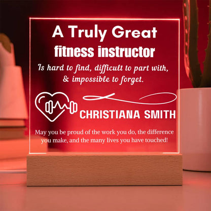 Personalized Fitness Instructor Gift Acrylic Sign – Custom Gym – view 4