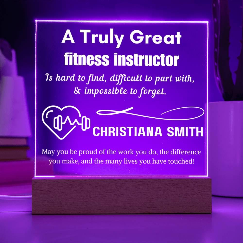 Personalized Fitness Instructor Gift Acrylic Sign – Custom Gym – view 8