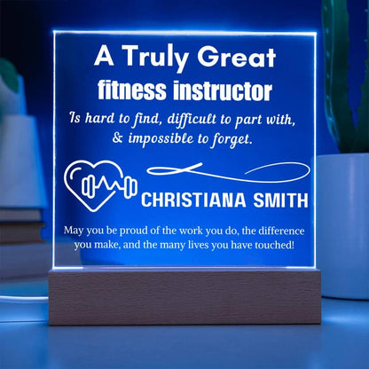 Personalized Fitness Instructor Gift Acrylic Sign – Custom Gym – view 3