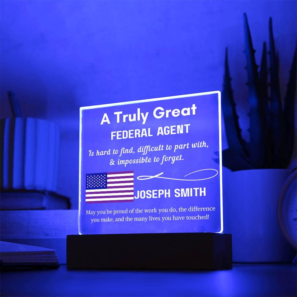 Personalized Federal Agent Gift Sign – Homeland Security Gift – view 10