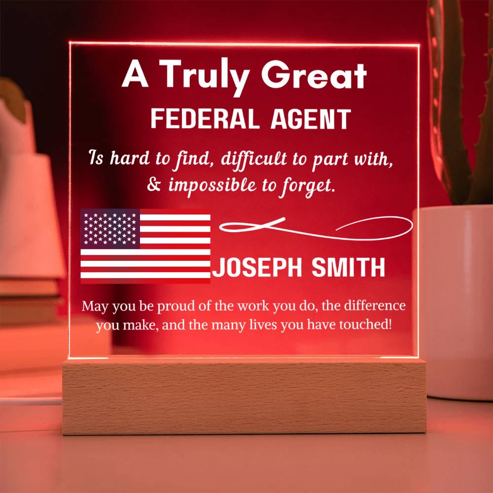 Personalized Federal Agent Gift Sign – Homeland Security Gift – view 9