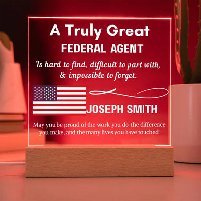 Personalized Federal Agent Gift Sign – Homeland Security Gift – view 9