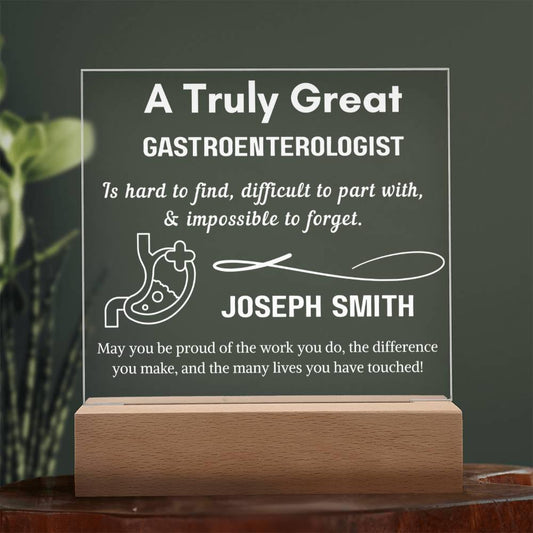 Personalized Gastroenterologist Gift Acrylic Sign – GI Doctor Gift – view 2