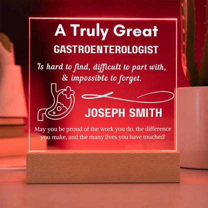 Personalized Gastroenterologist Gift Acrylic Sign – GI Doctor Gift – view 3