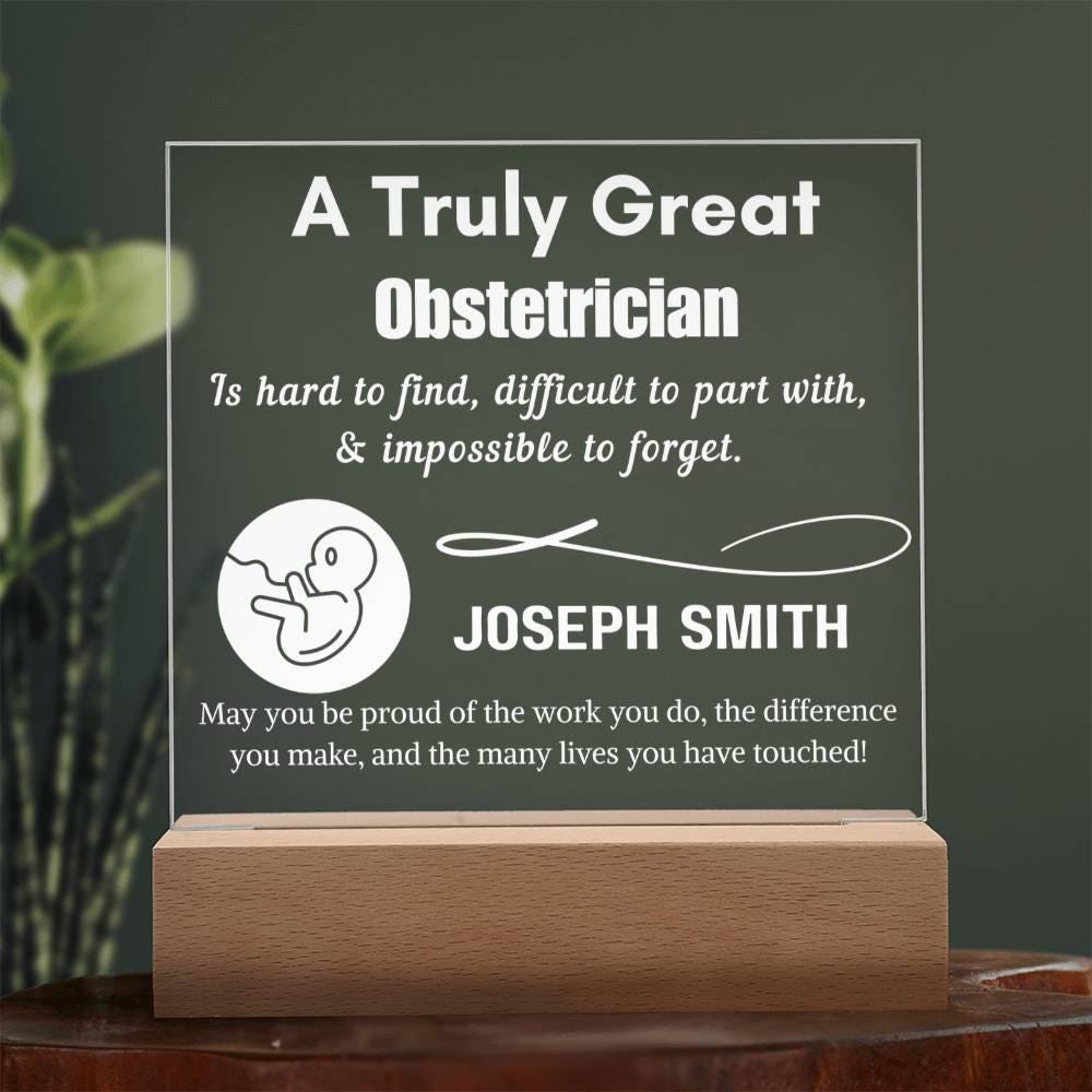 Personalized Obstetrician Gift LED Acrylic Sign – Baby Doctor Gift – view 2