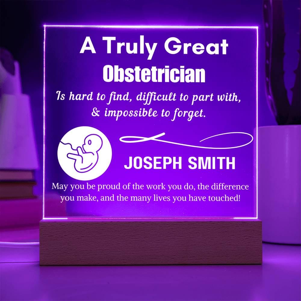 Personalized Obstetrician Gift LED Acrylic Sign – Baby Doctor Gift – view 4