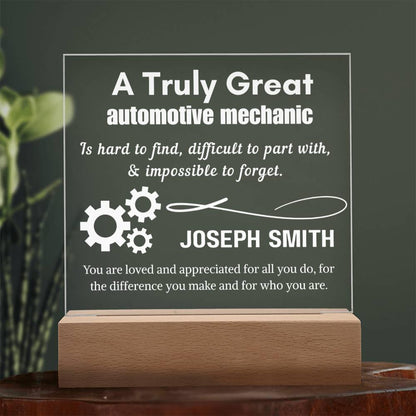 Personalized Automotive Mechanic LED Acrylic Sign – Gift for Mechanic – view 2