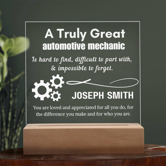 Personalized Automotive Mechanic LED Acrylic Sign – Gift for Mechanic – view 2
