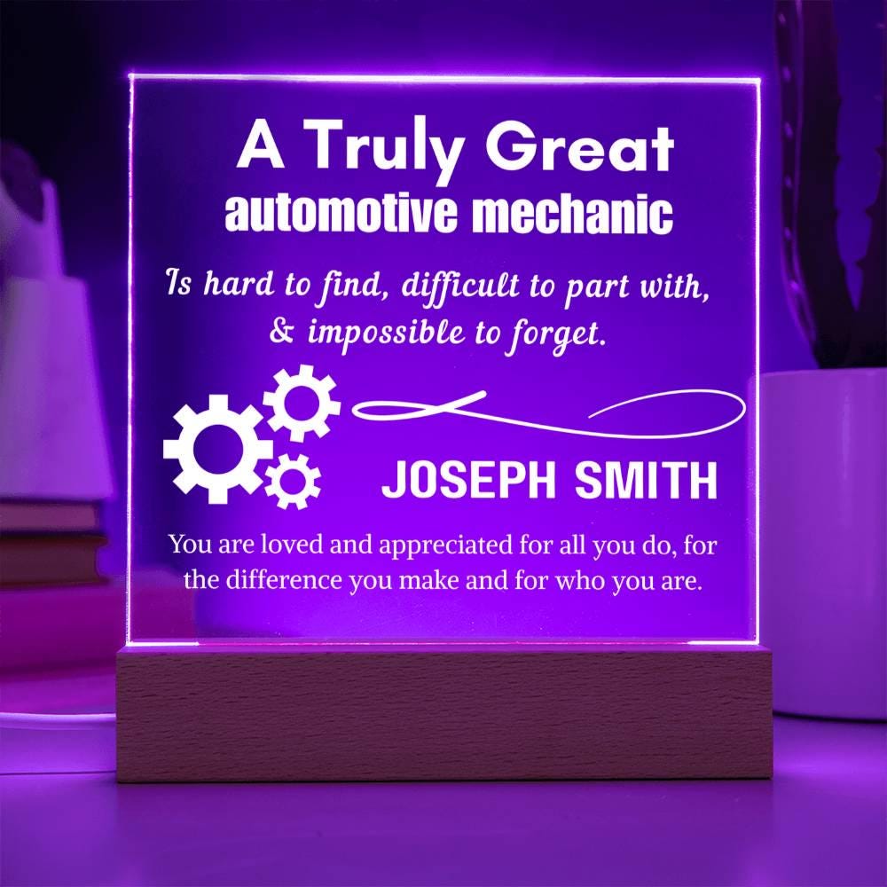 Personalized Automotive Mechanic LED Acrylic Sign – Gift for Mechanic – view 8
