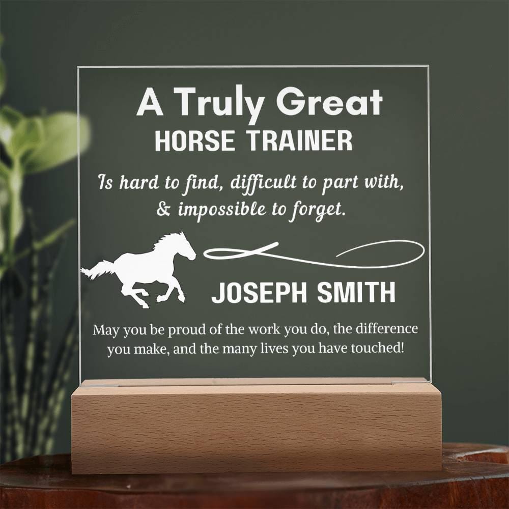 Personalized Horse Trainer Gift Acrylic Sign – Horse Riding Instructor – view 3