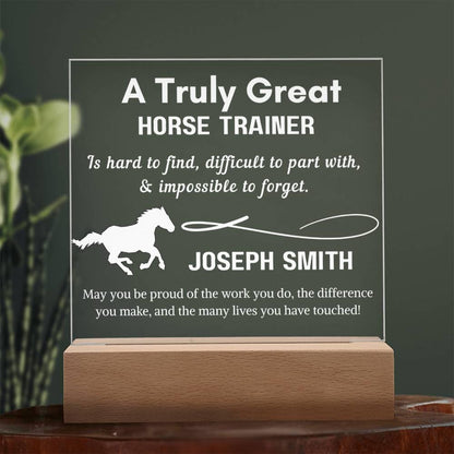 Personalized Horse Trainer Gift Acrylic Sign – Horse Riding Instructor – view 3