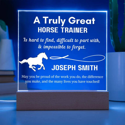 Personalized Horse Trainer Gift Acrylic Sign – Horse Riding Instructor – view 4