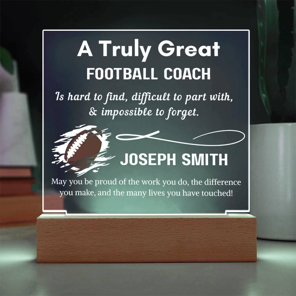 Personalized Football Coach Gift Acrylic Sign – Custom Gift for Coach – view 3