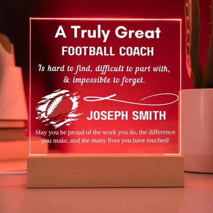 Personalized Football Coach Gift Acrylic Sign – Custom Gift for Coach – view 9
