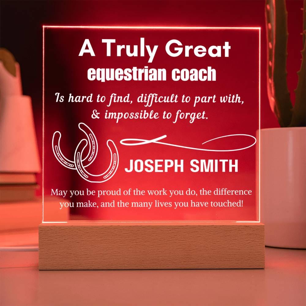 Personalized Equestrian Coach Gift LED Acrylic Sign – view 4
