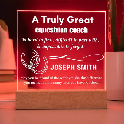 Personalized Equestrian Coach Gift LED Acrylic Sign – view 4
