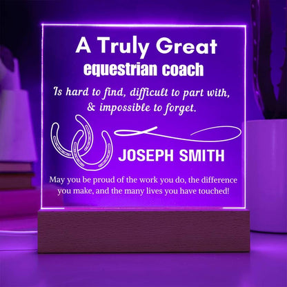 Personalized Equestrian Coach Gift LED Acrylic Sign – view 5