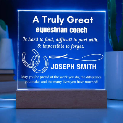 Personalized Equestrian Coach Gift LED Acrylic Sign – view 3