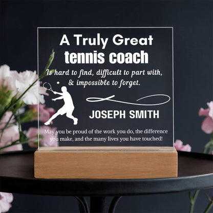 Personalized Tennis Coach Gift Acrylic Sign – Gift from Tennis Team – view 7