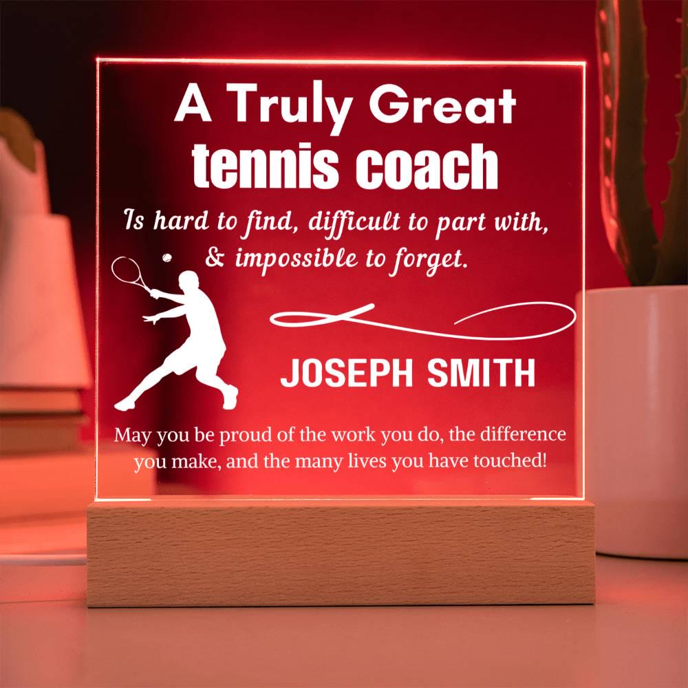 Personalized Tennis Coach Gift Acrylic Sign – Gift from Tennis Team – view 2