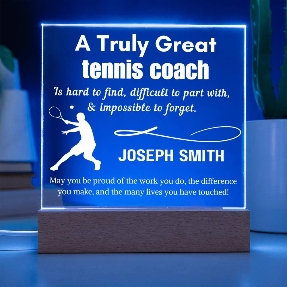 Personalized Tennis Coach Gift Acrylic Sign – Gift from Tennis Team – view 4
