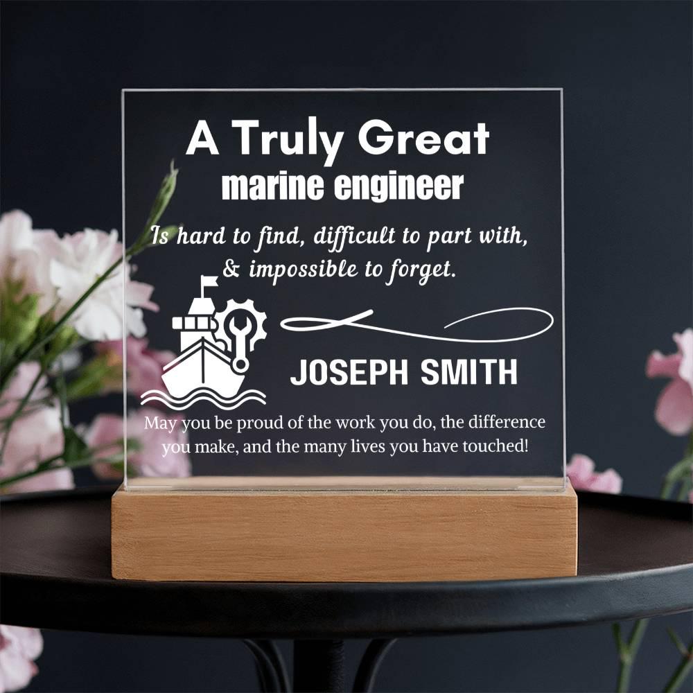 Personalized Marine Engineer Gift LED Acrylic Sign – view 8