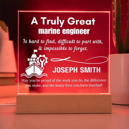 Personalized Marine Engineer Gift LED Acrylic Sign – view 4