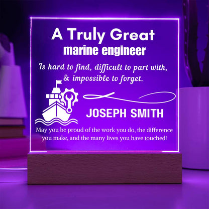 Personalized Marine Engineer Gift LED Acrylic Sign – view 10