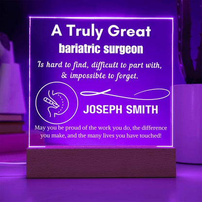 Personalized Bariatric Surgeon Gift Acrylic Sign – view 4