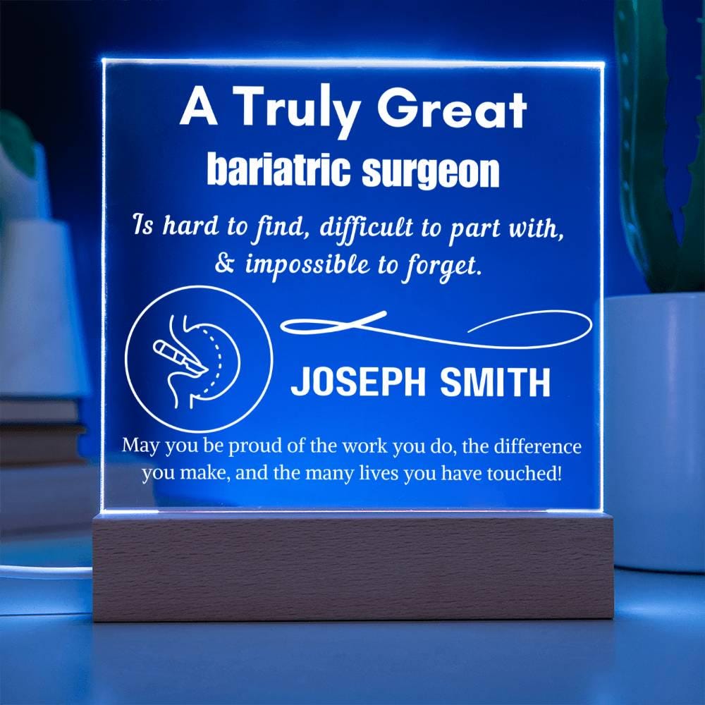 Personalized Bariatric Surgeon Gift Acrylic Sign – view 3
