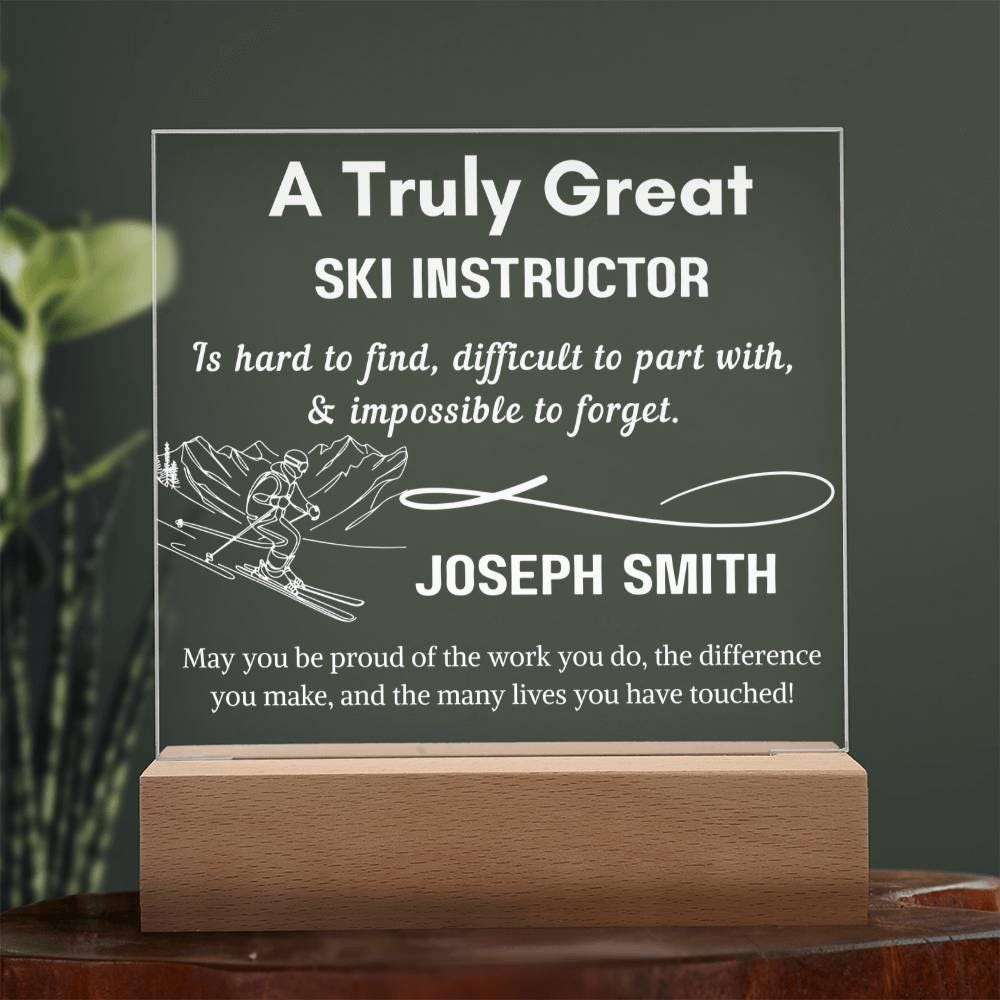 Personalized Ski Instructor Gift LED Acrylic Sign – view 2