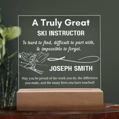 Personalized Ski Instructor Gift LED Acrylic Sign – view 2