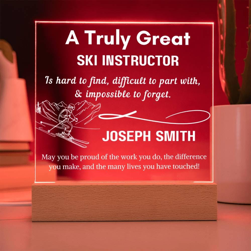 Personalized Ski Instructor Gift LED Acrylic Sign – view 4