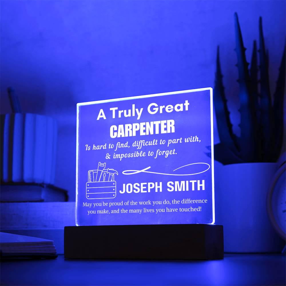 Personalized Carpenter Gift Acrylic LED Sign – Thank You Gift – view 8