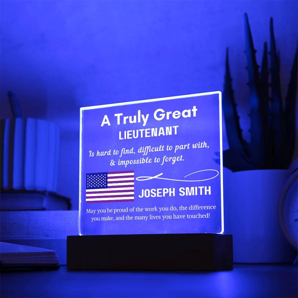 Personalized Lieutenant Gift Acrylic Sign – Lieutenant Promotion Gift – view 3