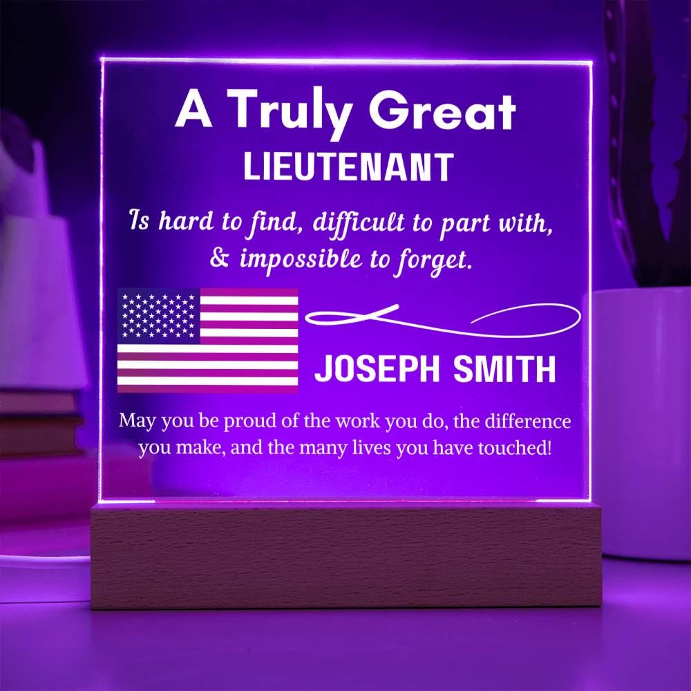 Personalized Lieutenant Gift Acrylic Sign – Lieutenant Promotion Gift – view 9
