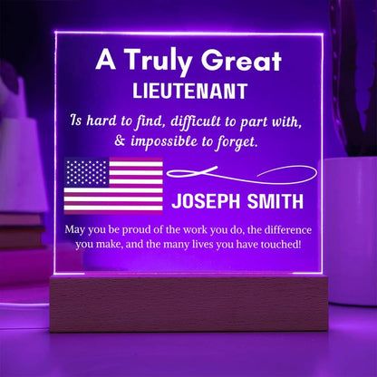 Personalized Lieutenant Gift Acrylic Sign – Lieutenant Promotion Gift – view 9
