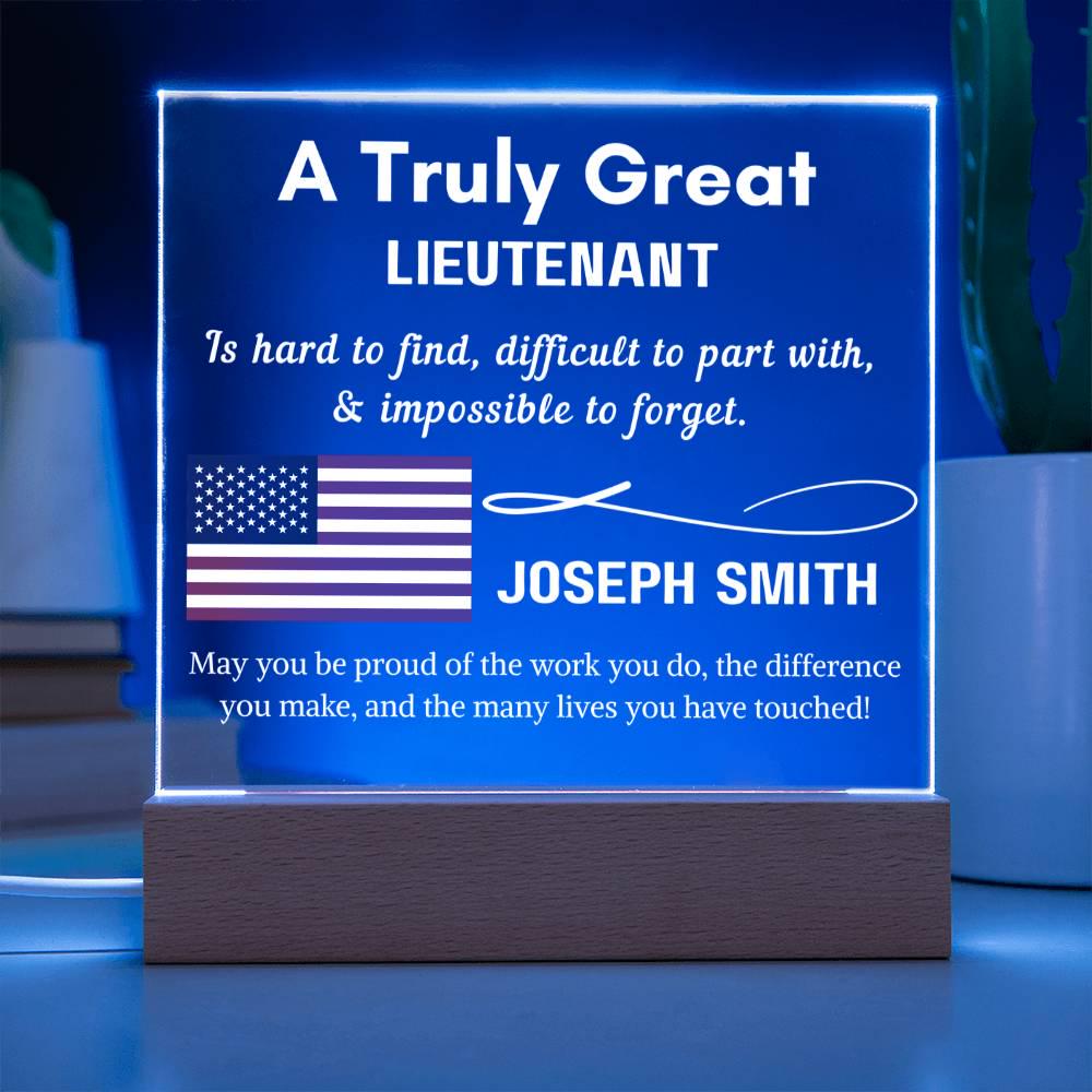 Personalized Lieutenant Gift Acrylic Sign – Lieutenant Promotion Gift – view 8
