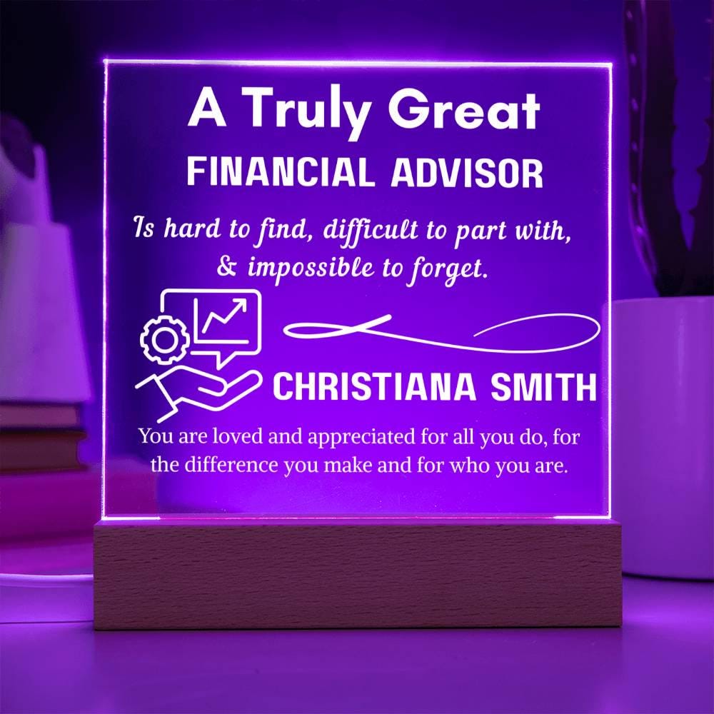 Personalized Financial Advisor Gift Acrylic Plaque – Finance – view 8